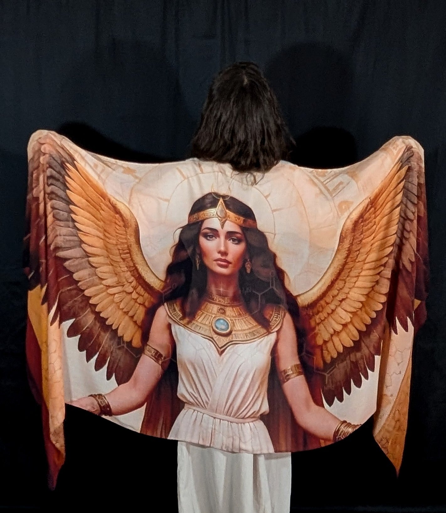 Modal Divine Feminine Shawl – Winged Hathor Design, Oxytocin & DMT