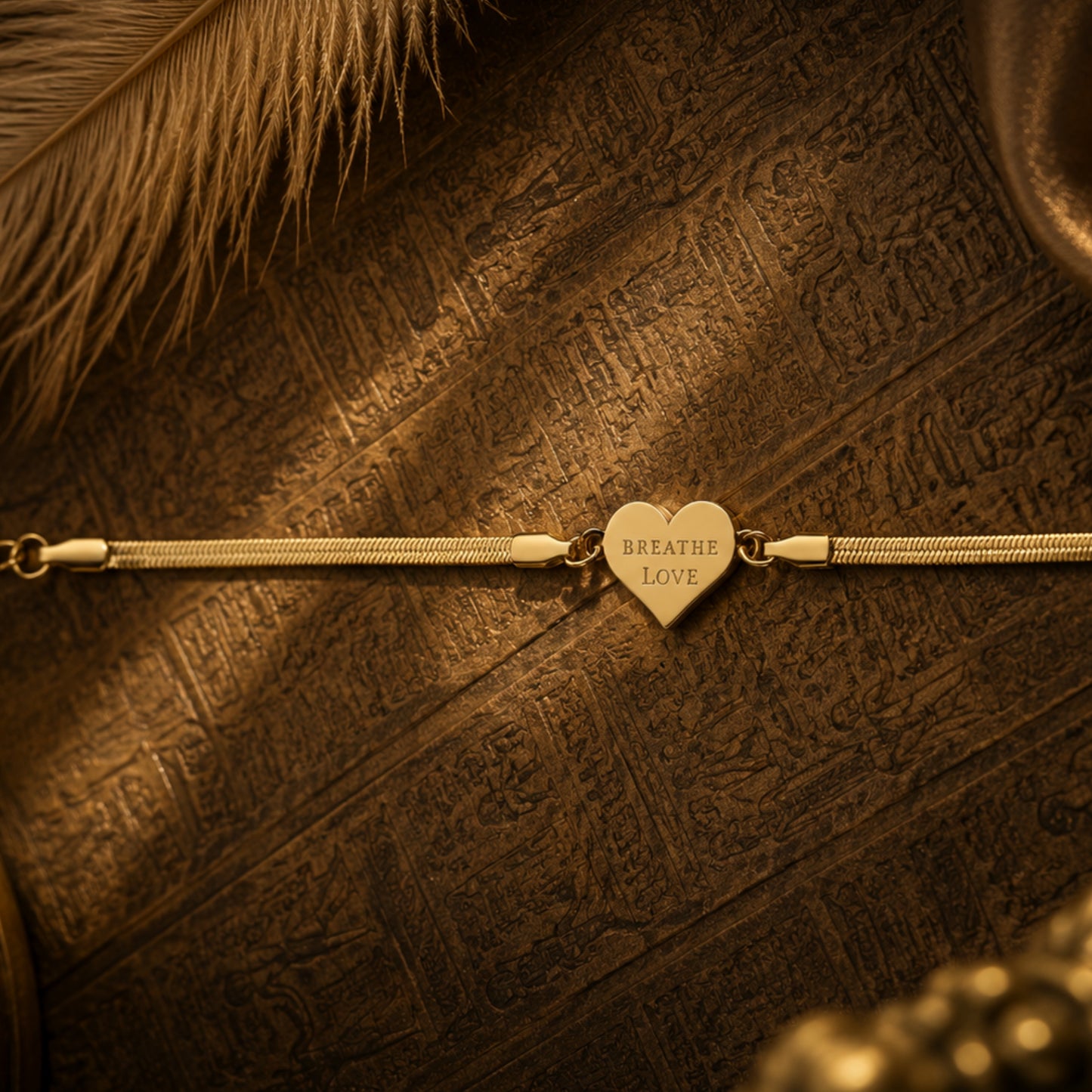 Breathe Love Bracelet | Spiritual Gold Bracelet