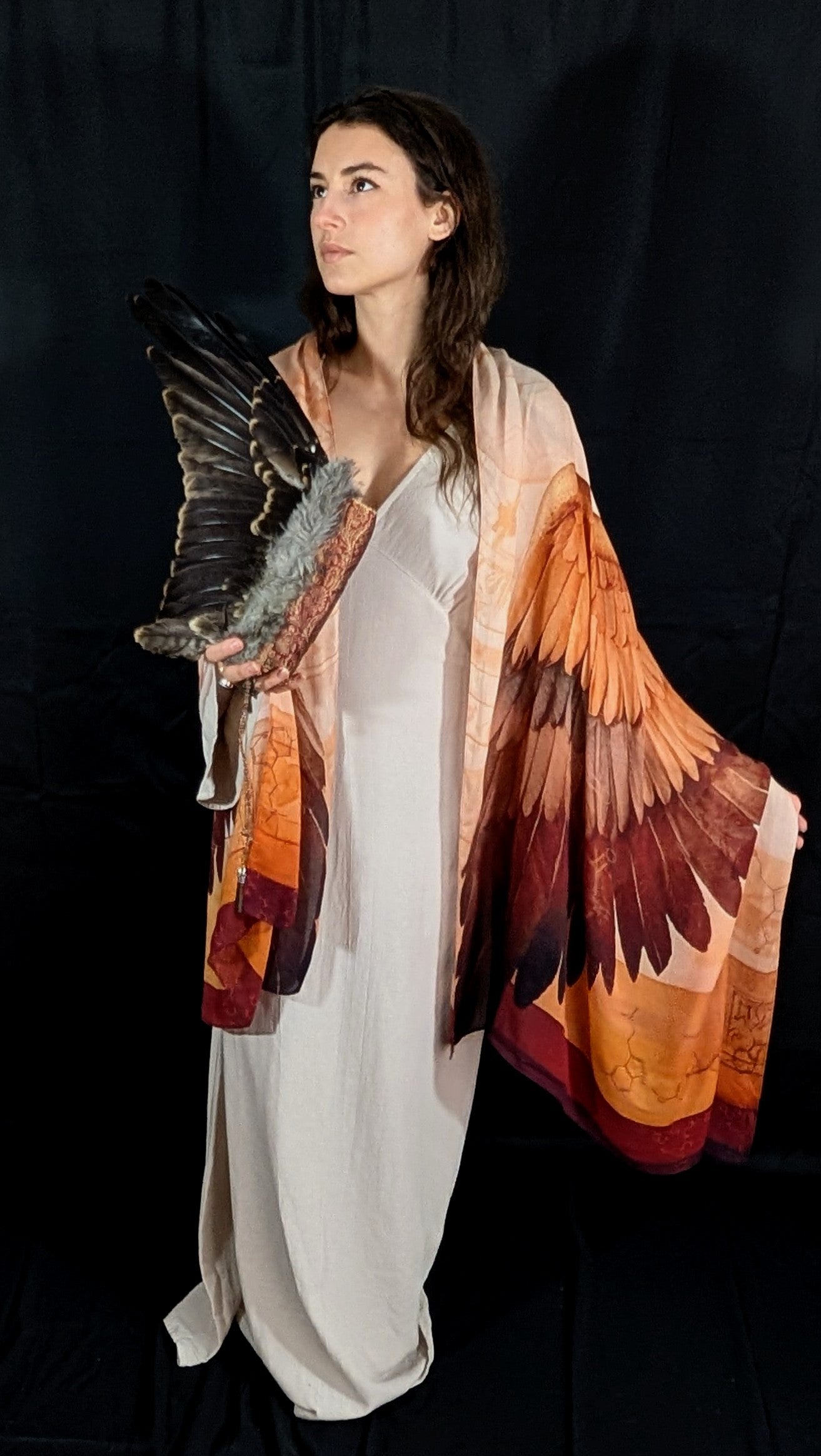 Modal Divine Feminine Shawl – Winged Hathor Design, Oxytocin & DMT