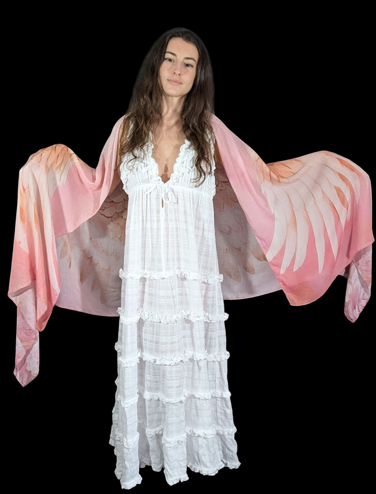 Modal Happiness Shawl – Golden Angel Wings for Joy, Lightness & Mood Boost