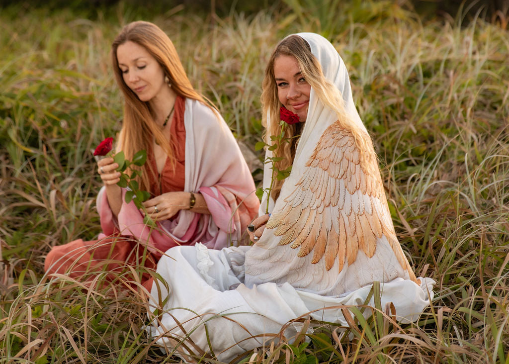 angel wing kaftan vegan silk shawl for festivals and ceremonies