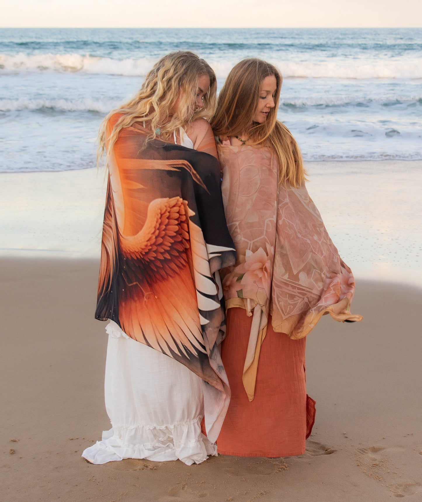 Focus Shawl lion spirit animal kaftan vegan silk shamanic festival shawl