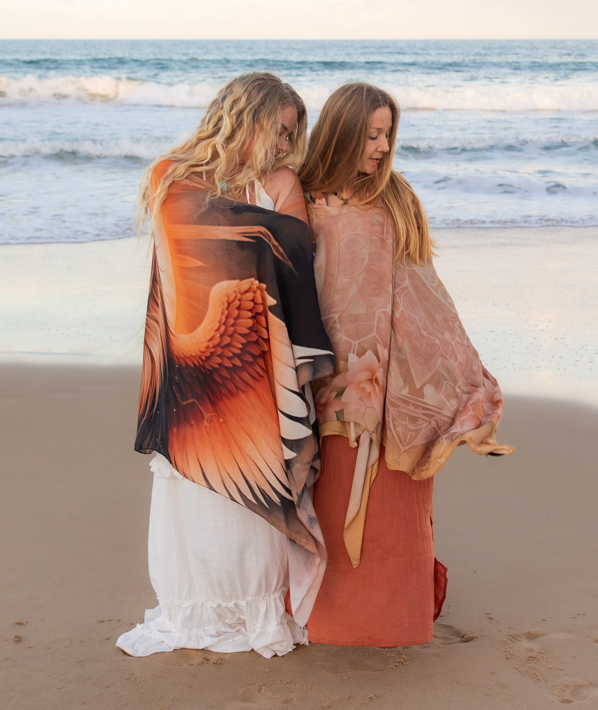 Focus Shawl lion spirit animal kaftan vegan silk shamanic festival shawl