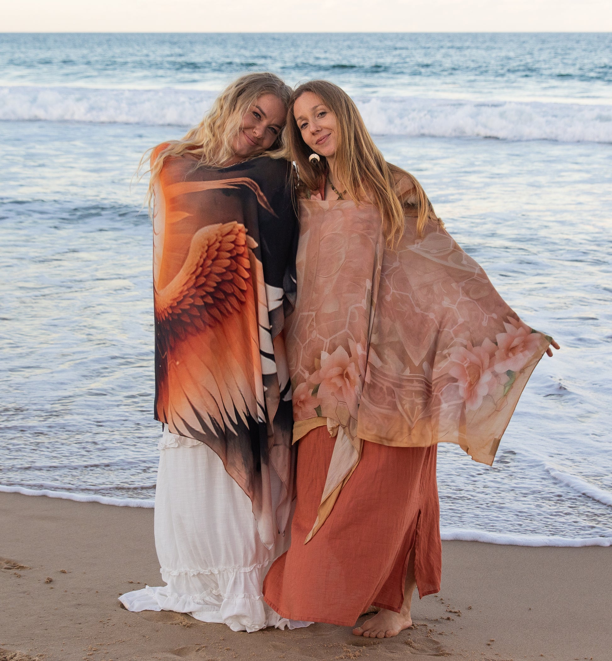 Focus Shawl lion spirit animal kaftan vegan silk shamanic festival shawl