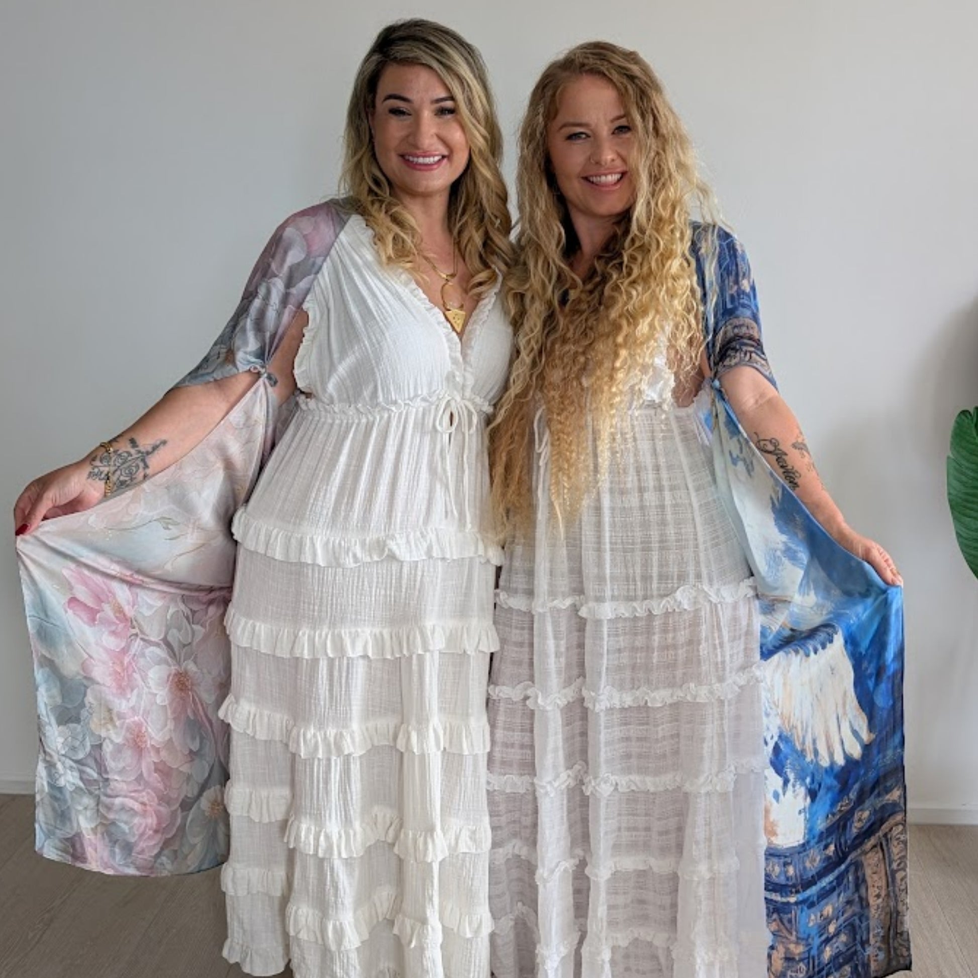 Hormone Balancing Shawl styled as a wrap dress for boho fashion, travel and resort wear