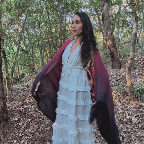 Priestess Shawl tantra snake sacred sexuality Sophia feminine fire vegan silk ceremonial kaftan