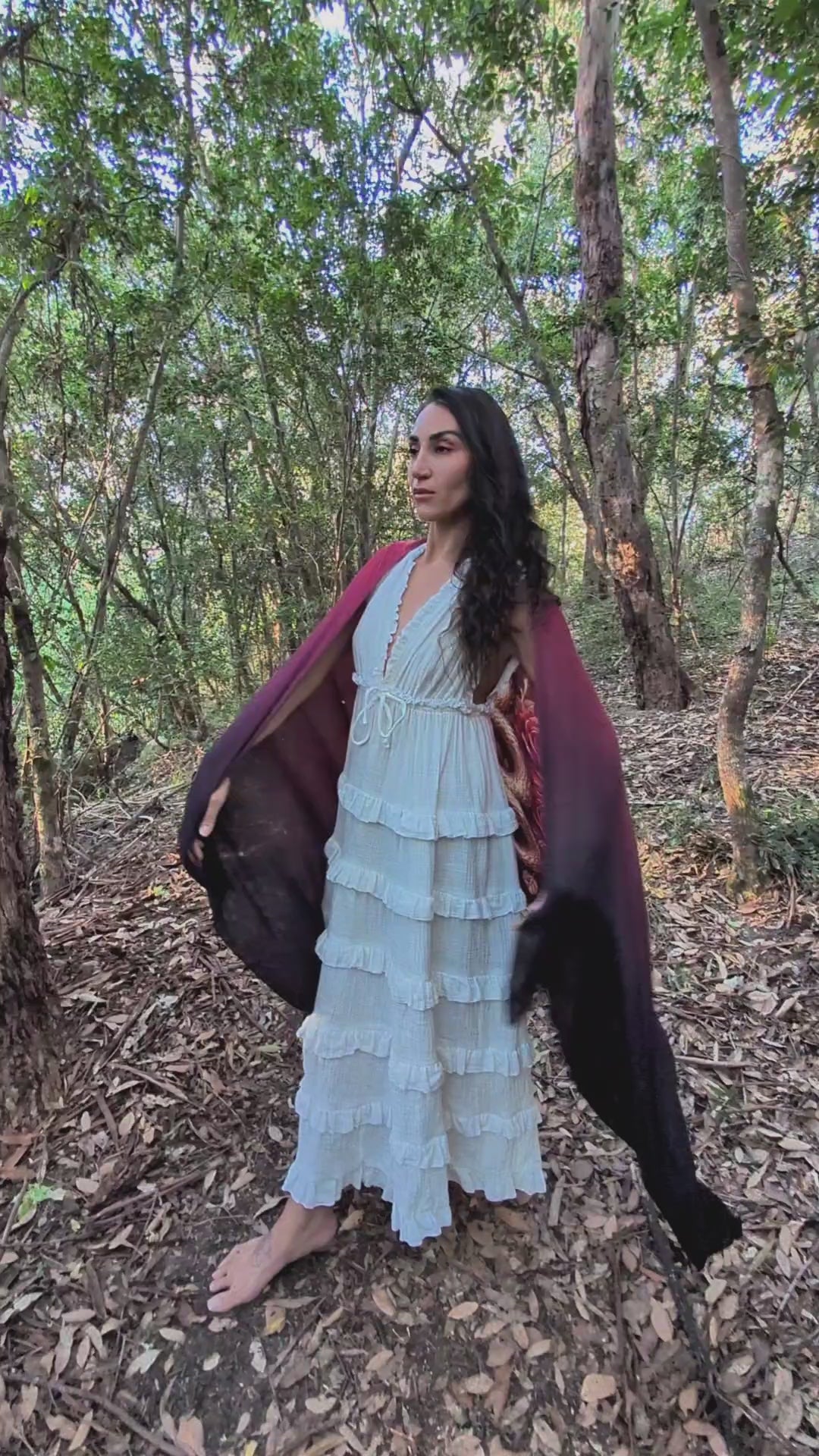 Priestess Shawl tantra snake sacred sexuality Sophia feminine fire vegan silk ceremonial kaftan