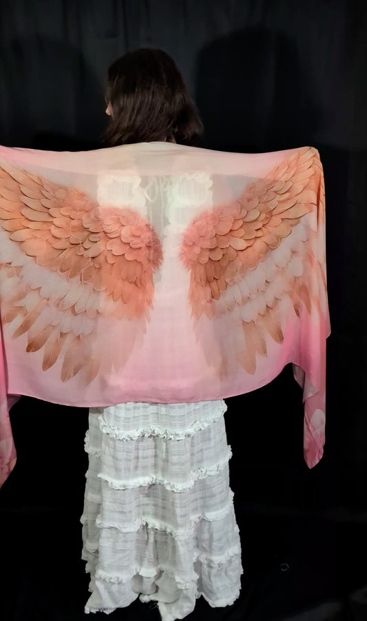 Modal Happiness Shawl – Golden Angel Wings for Joy, Lightness & Mood Boost