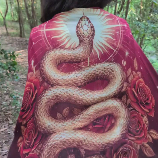 Priestess Shawl tantra snake sacred sexuality Sophia feminine fire vegan silk ceremonial kaftan