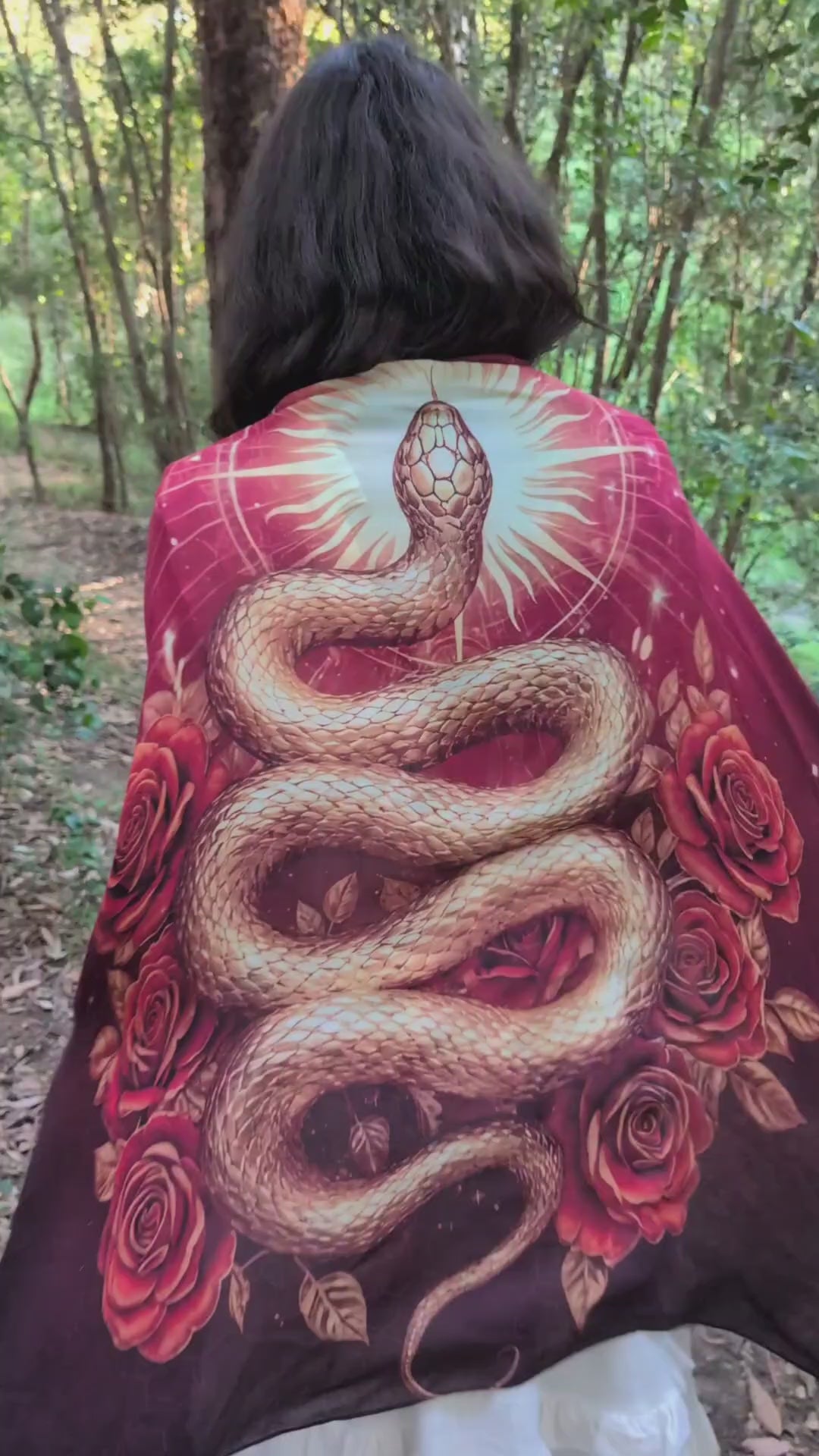 Priestess Shawl tantra snake sacred sexuality Sophia feminine fire vegan silk ceremonial kaftan
