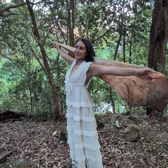 Abundance Shawl angel wing kaftan vegan silk shawl for festivals and ceremonies