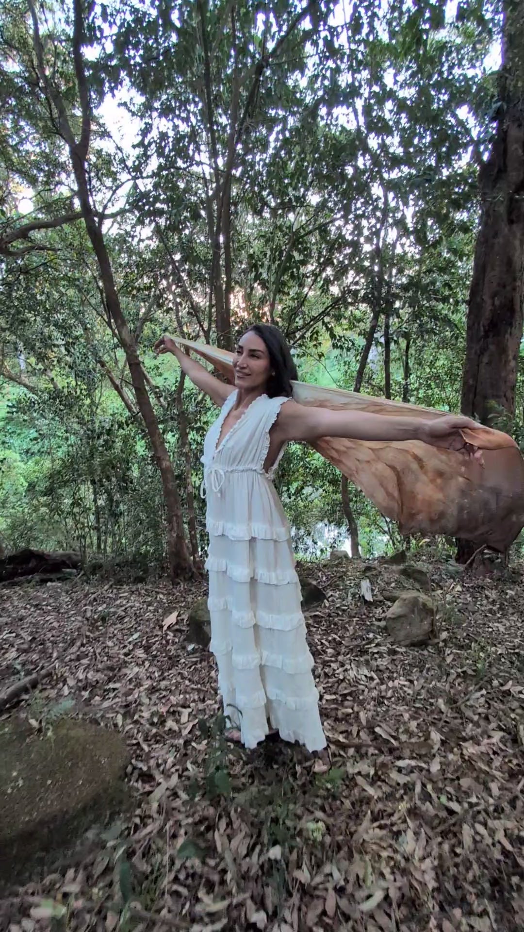 Abundance Shawl angel wing kaftan vegan silk shawl for festivals and ceremonies