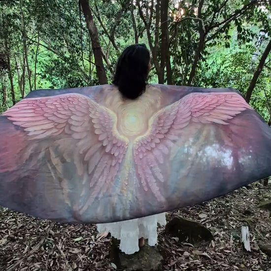 Happiness Shawl angel wing kaftan vegan silk shawl for festivals and ceremonies