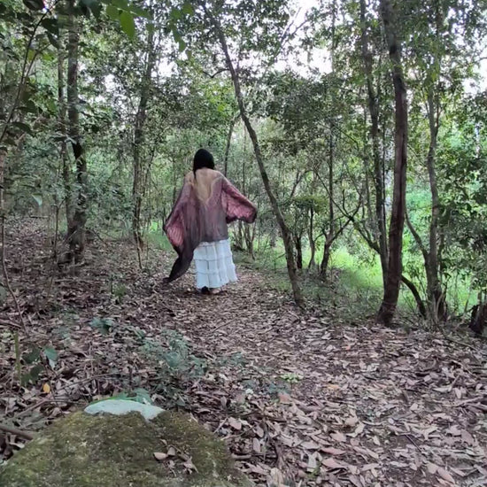 Happiness Shawl angel wing kaftan vegan silk shawl for festivals and ceremonies