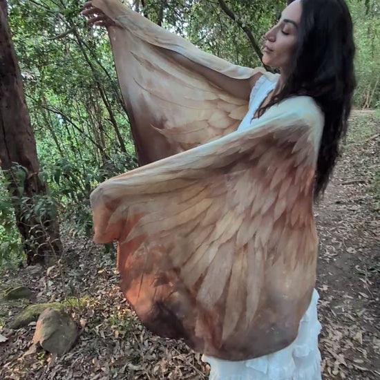 Abundance Shawl angel wing kaftan vegan silk shawl for festivals and ceremonies