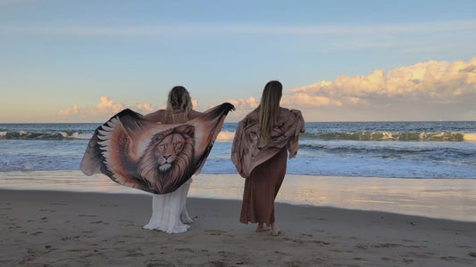 Modal Focus Shawl –Sun Lion & Angel Wings for Focused Attention & Clarity
