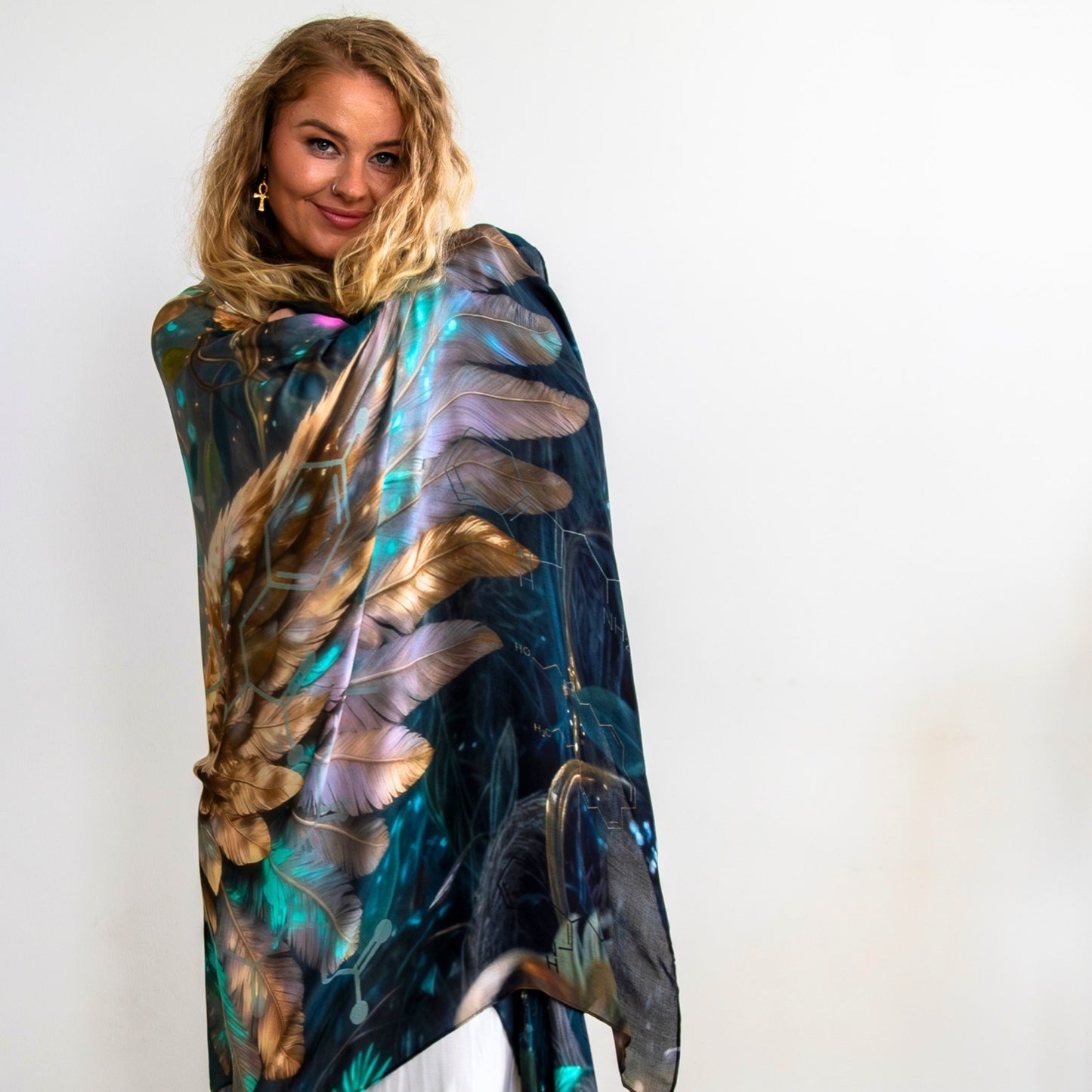 Safety Shawl – Winged Ceremony Clothing for Plant Medicine Journeys. Meditation Scarfe