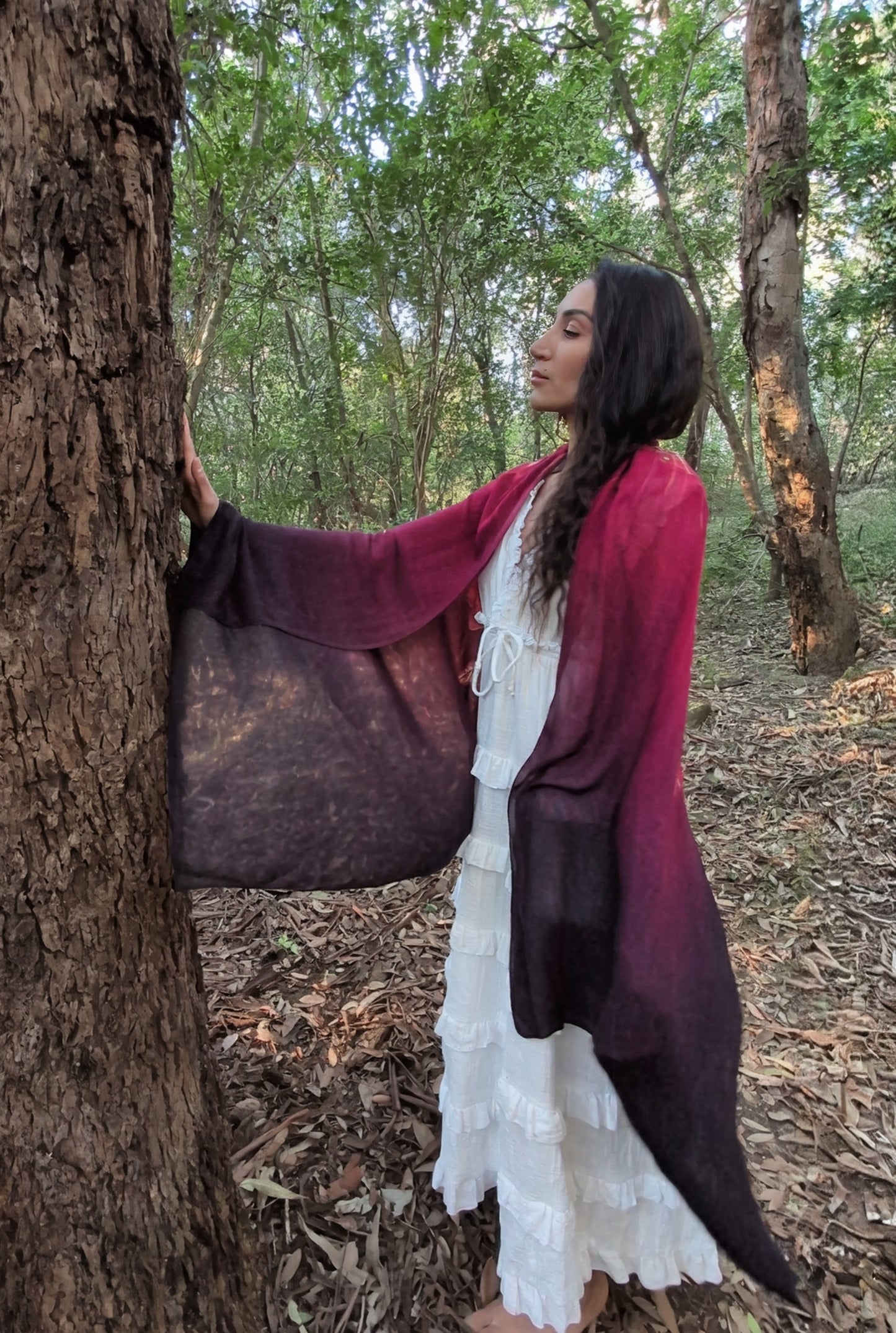 Priestess Shawl tantra snake sacred sexuality Sophia feminine fire vegan silk ceremonial kaftan