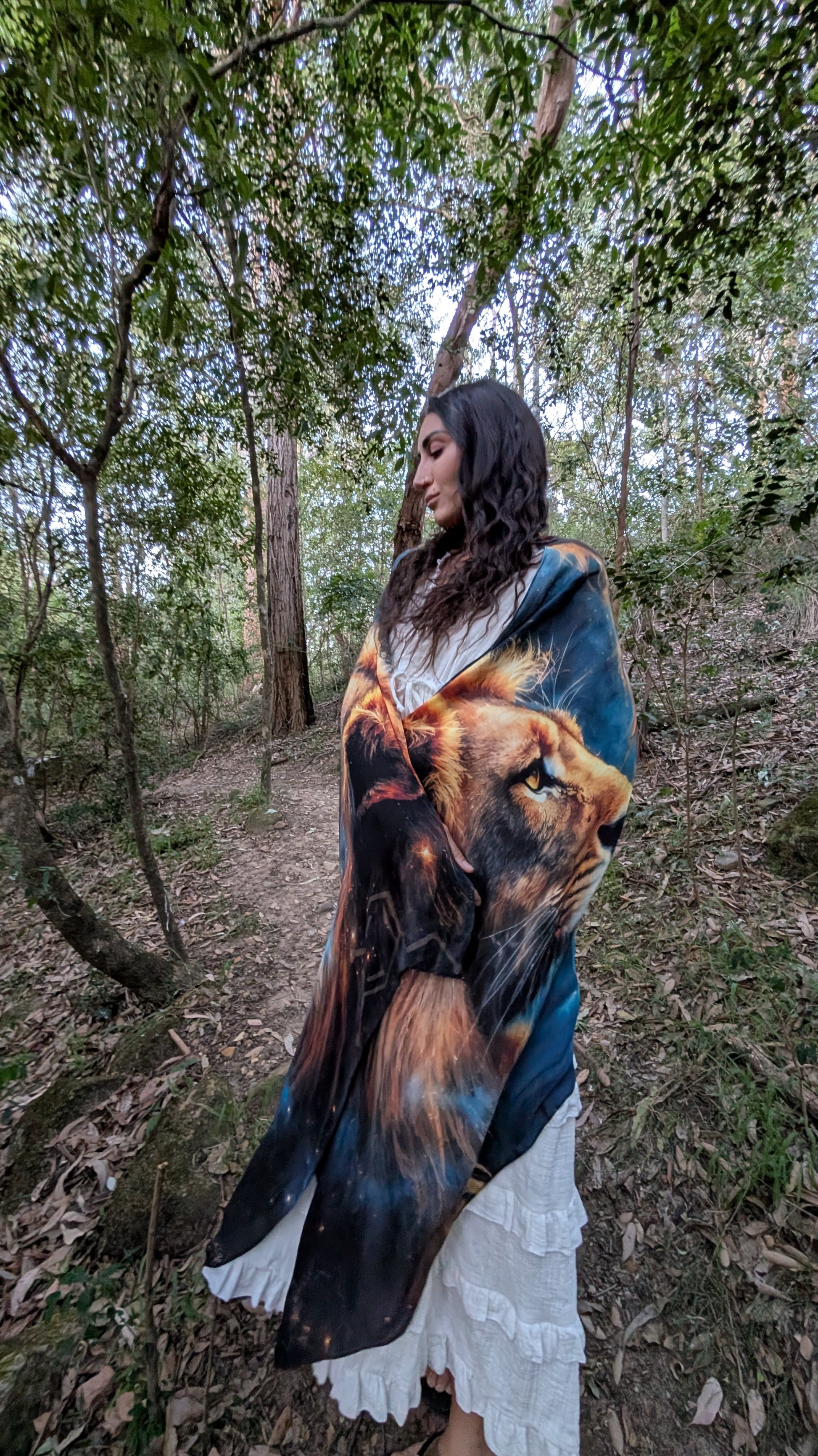 Ascension Shawl Christ Consciousness vegan silk Lord’s Prayer ceremonial kaftan