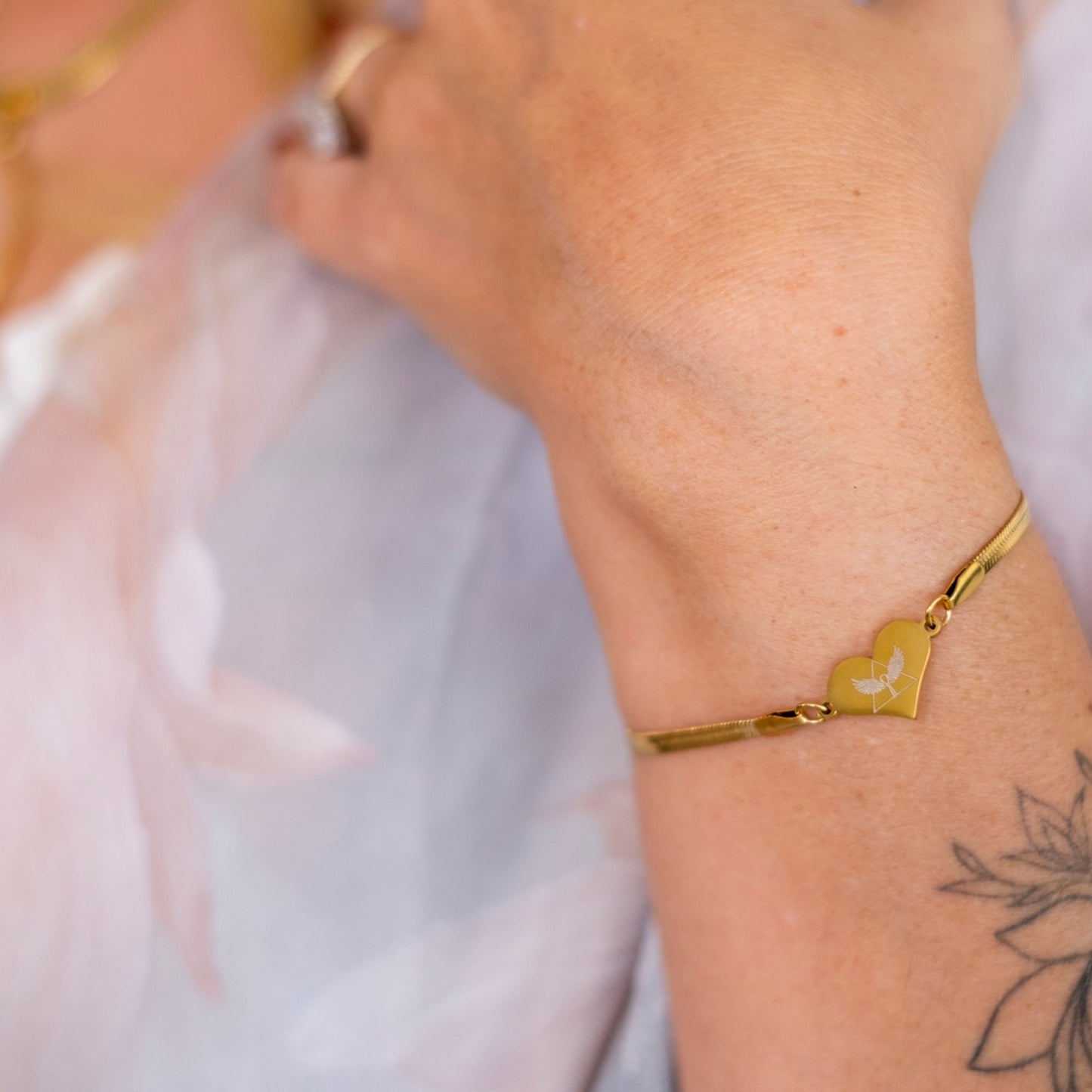 Breathe Love Bracelet | Spiritual Gold Bracelet