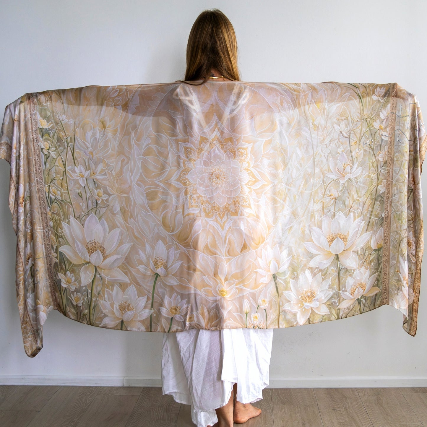 Self-Love Shawl – Emotional Safety & Self-Acceptance Wrap with White Lotus