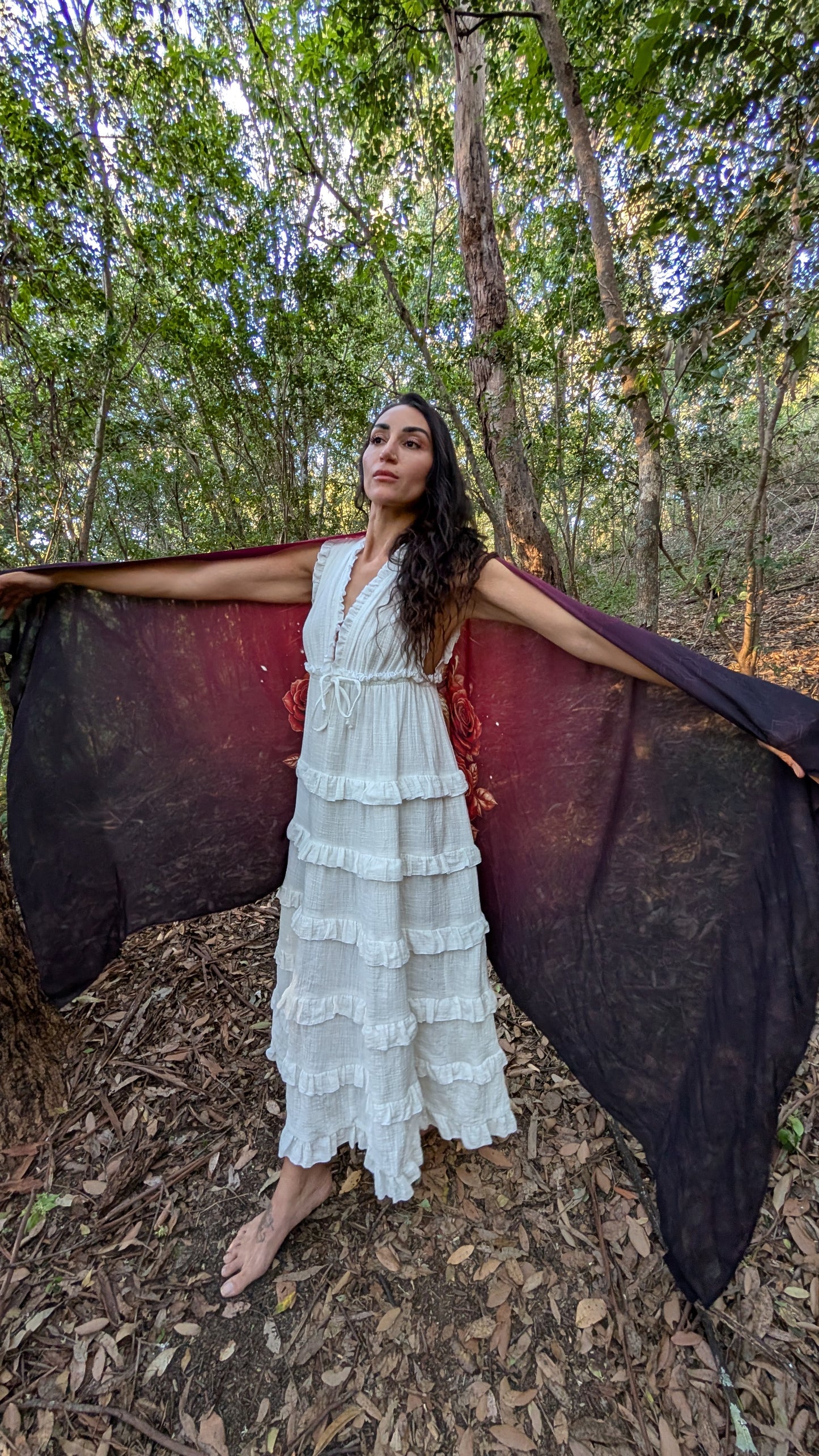 Priestess Shawl tantra snake sacred sexuality Sophia feminine fire vegan silk ceremonial kaftan