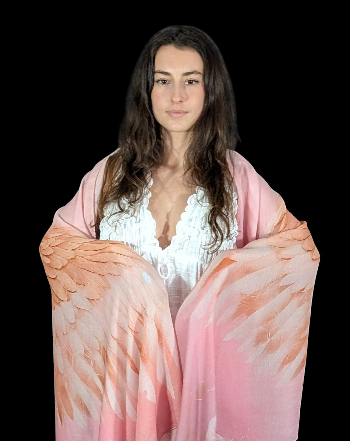 Modal Happiness Shawl – Golden Angel Wings for Joy, Lightness & Mood Boost
