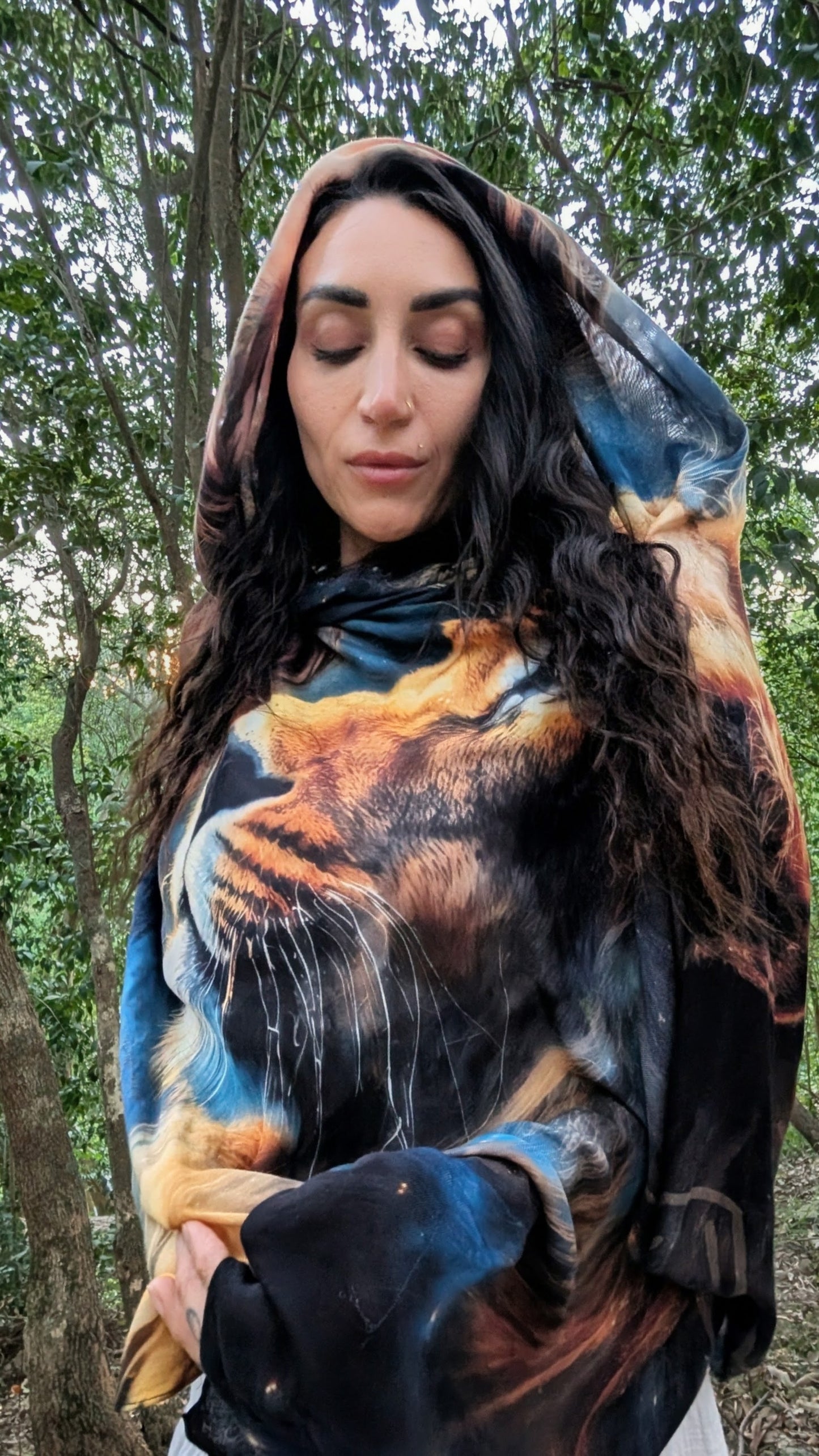 Ascension Shawl Christ Consciousness vegan silk Lord’s Prayer ceremonial kaftan