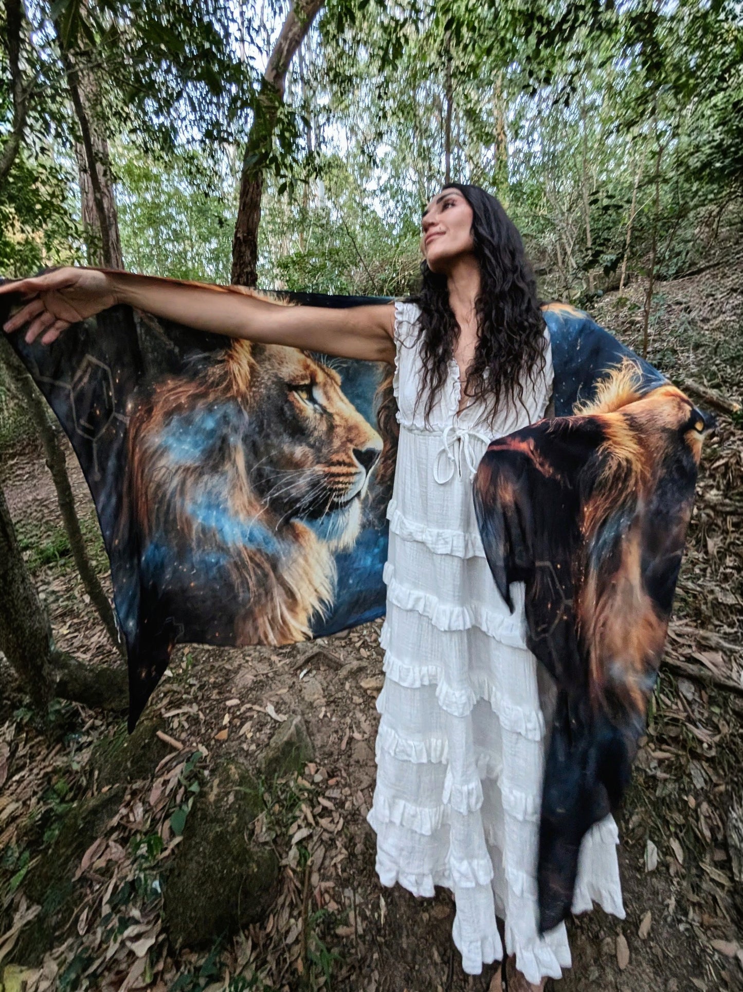 Ascension Shawl Christ Consciousness vegan silk Lord’s Prayer ceremonial kaftan