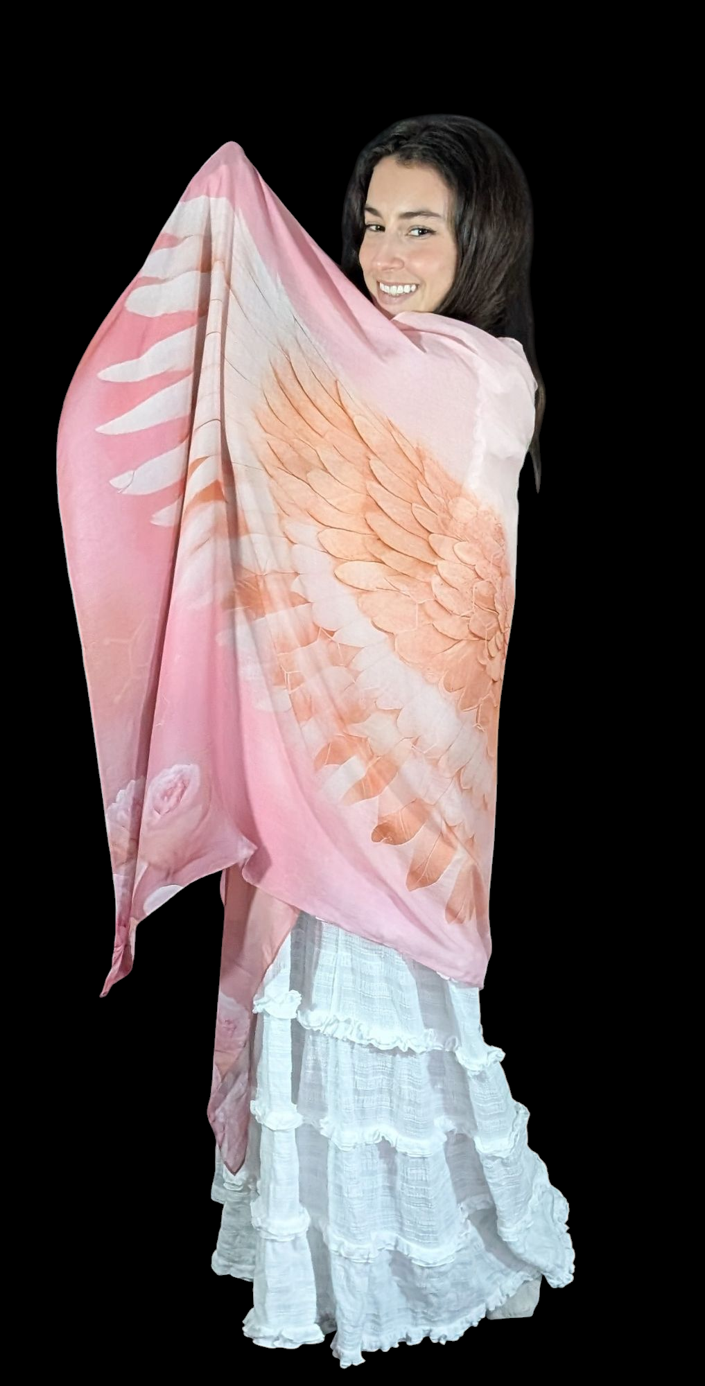 Modal Happiness Shawl – Golden Angel Wings for Joy, Lightness & Mood Boost