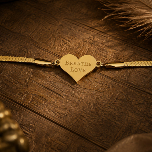 Breathe Love Bracelet | Spiritual Gold Bracelet