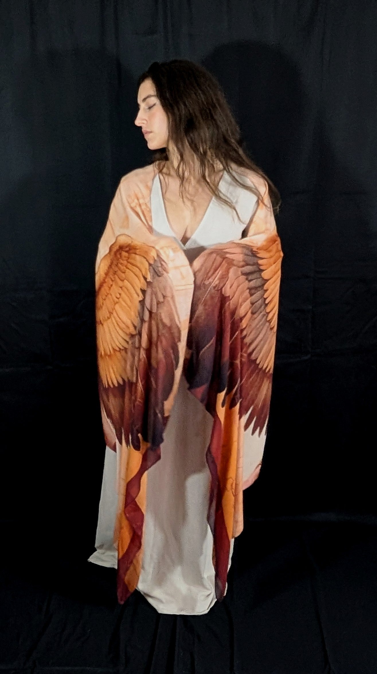 Modal Divine Feminine Shawl – Winged Hathor Design, Oxytocin & DMT