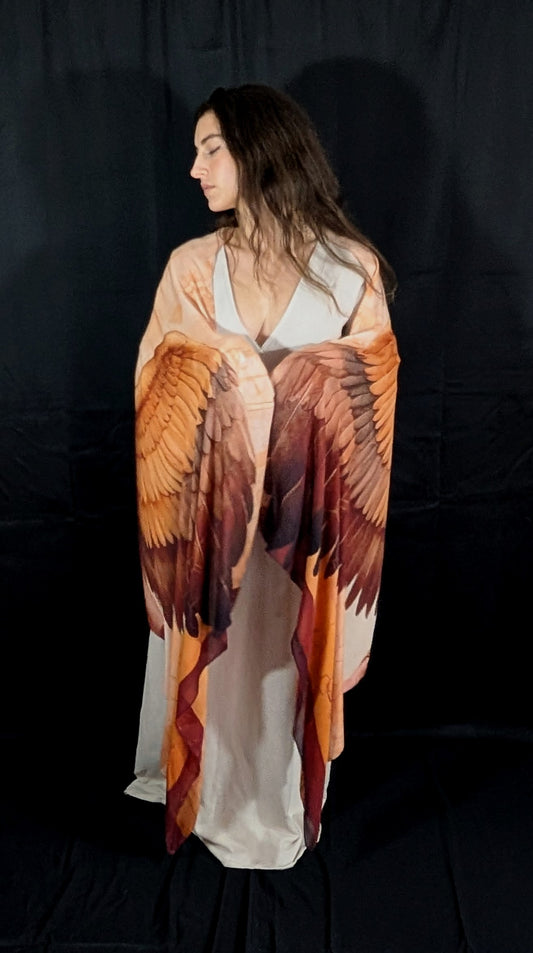 Modal Divine Feminine Shawl – Winged Hathor Design, Oxytocin & DMT