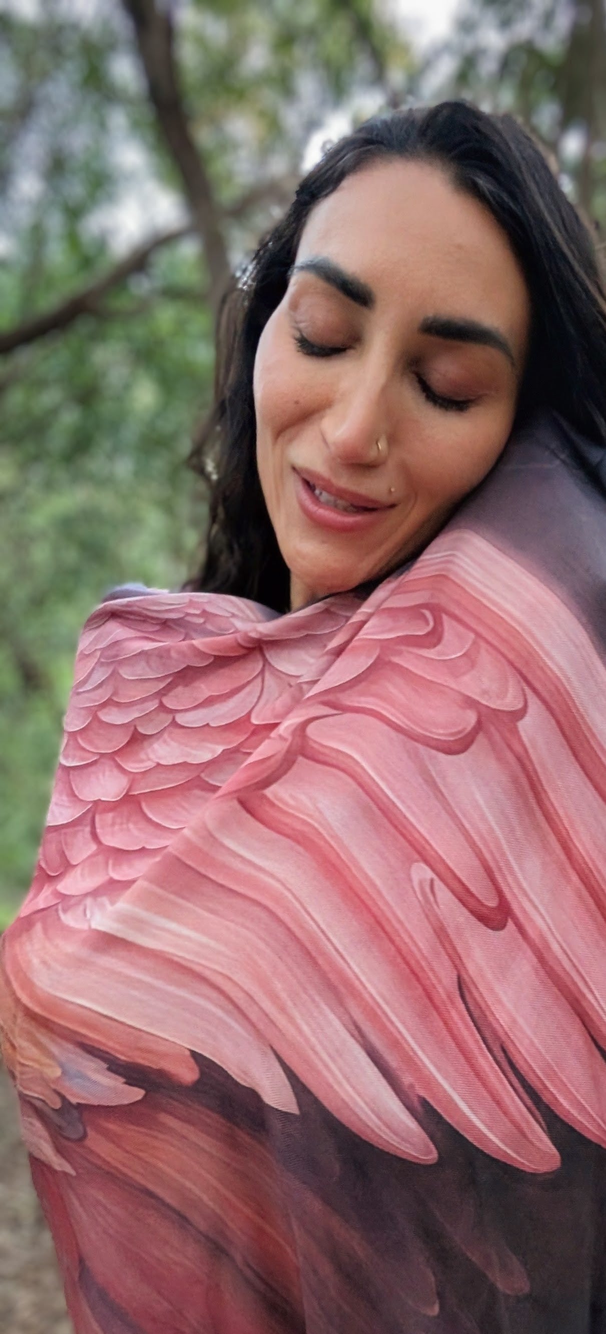 Happiness Shawl angel wing kaftan vegan silk shawl for festivals and ceremonies