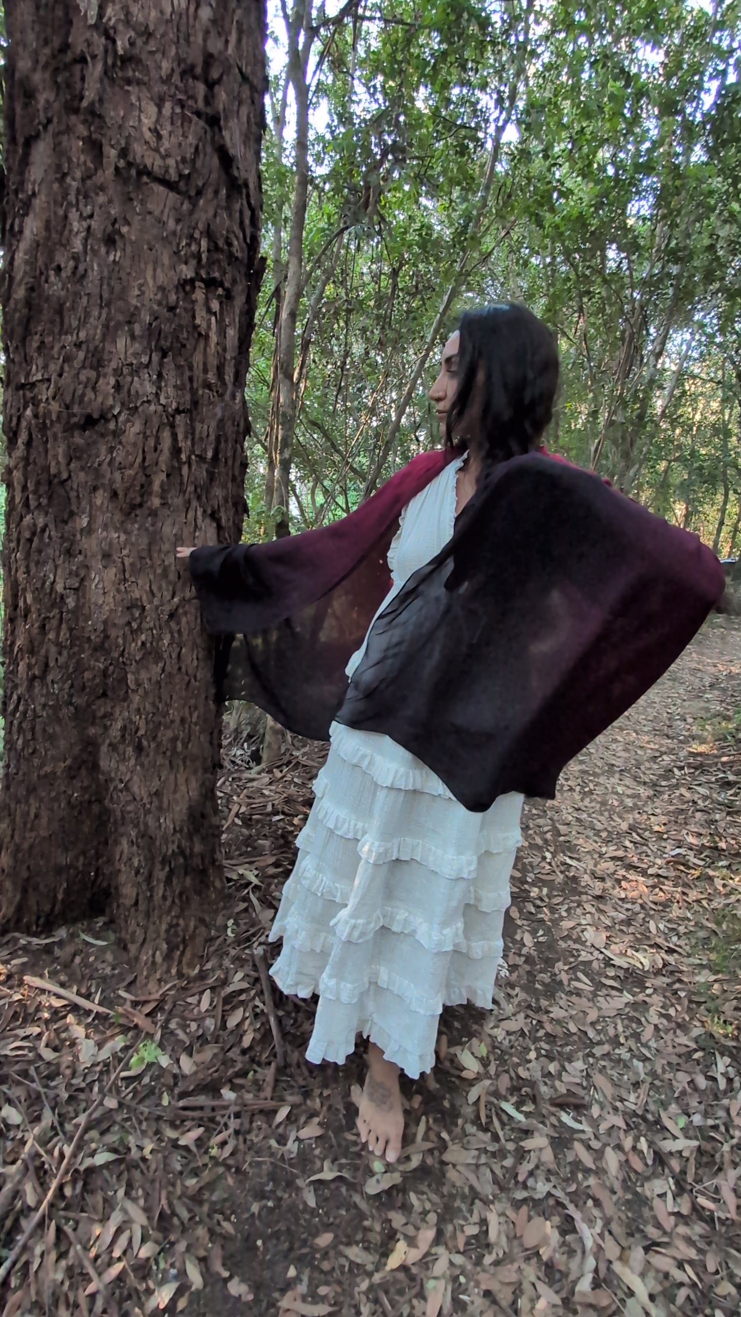 Priestess Shawl tantra snake sacred sexuality Sophia feminine fire vegan silk ceremonial kaftan