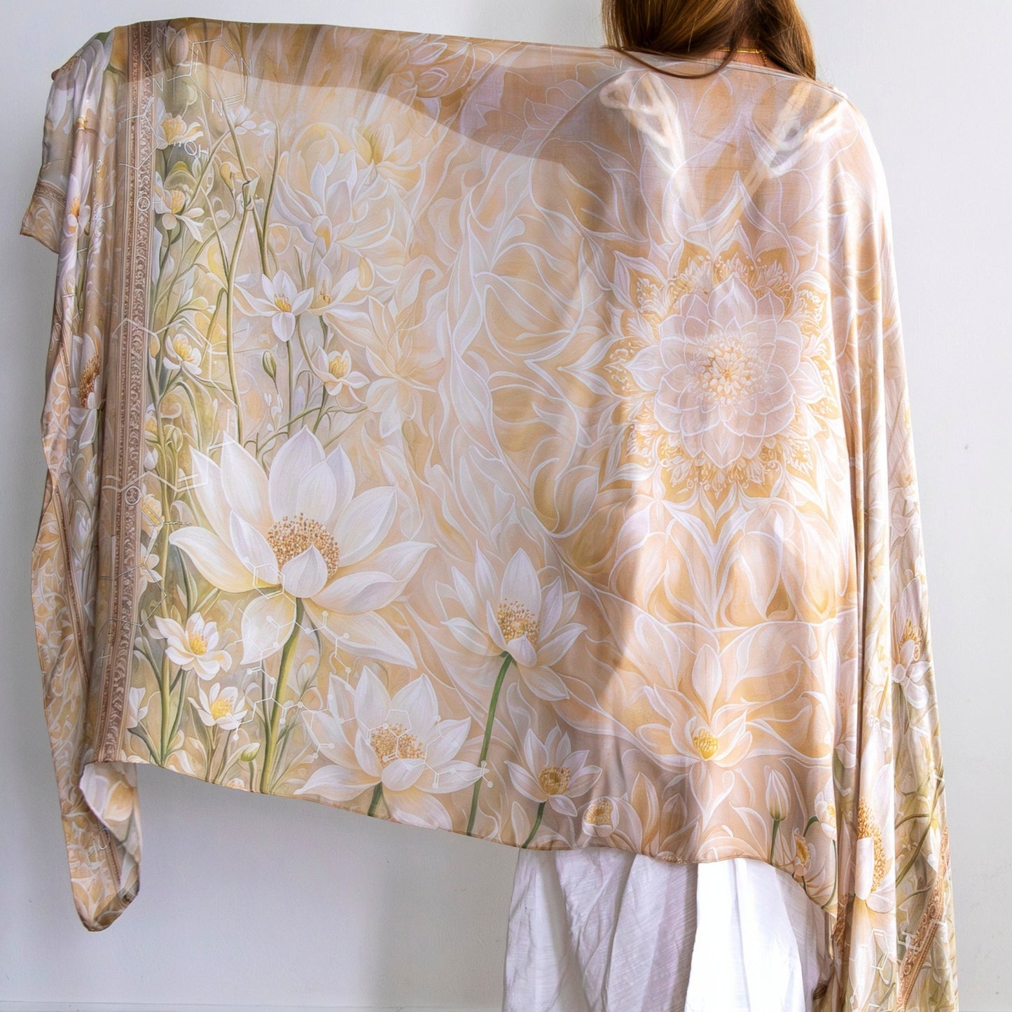 Self-Love Shawl – Emotional Safety & Self-Acceptance Wrap with White Lotus