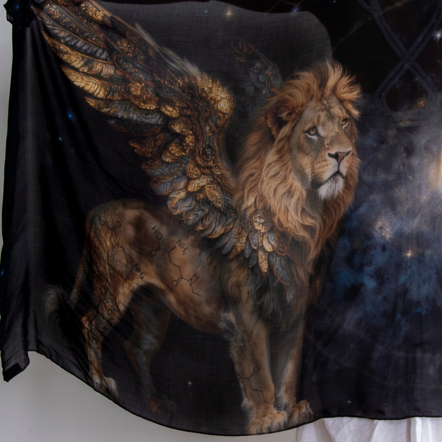 Focus Shawl | Winged Lion Healing Shawl for Calm Clarity & Laser Focus