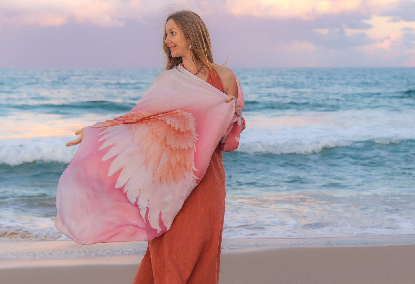 Happiness Shawl angel wing kaftan vegan silk shawl for festivals and ceremonies