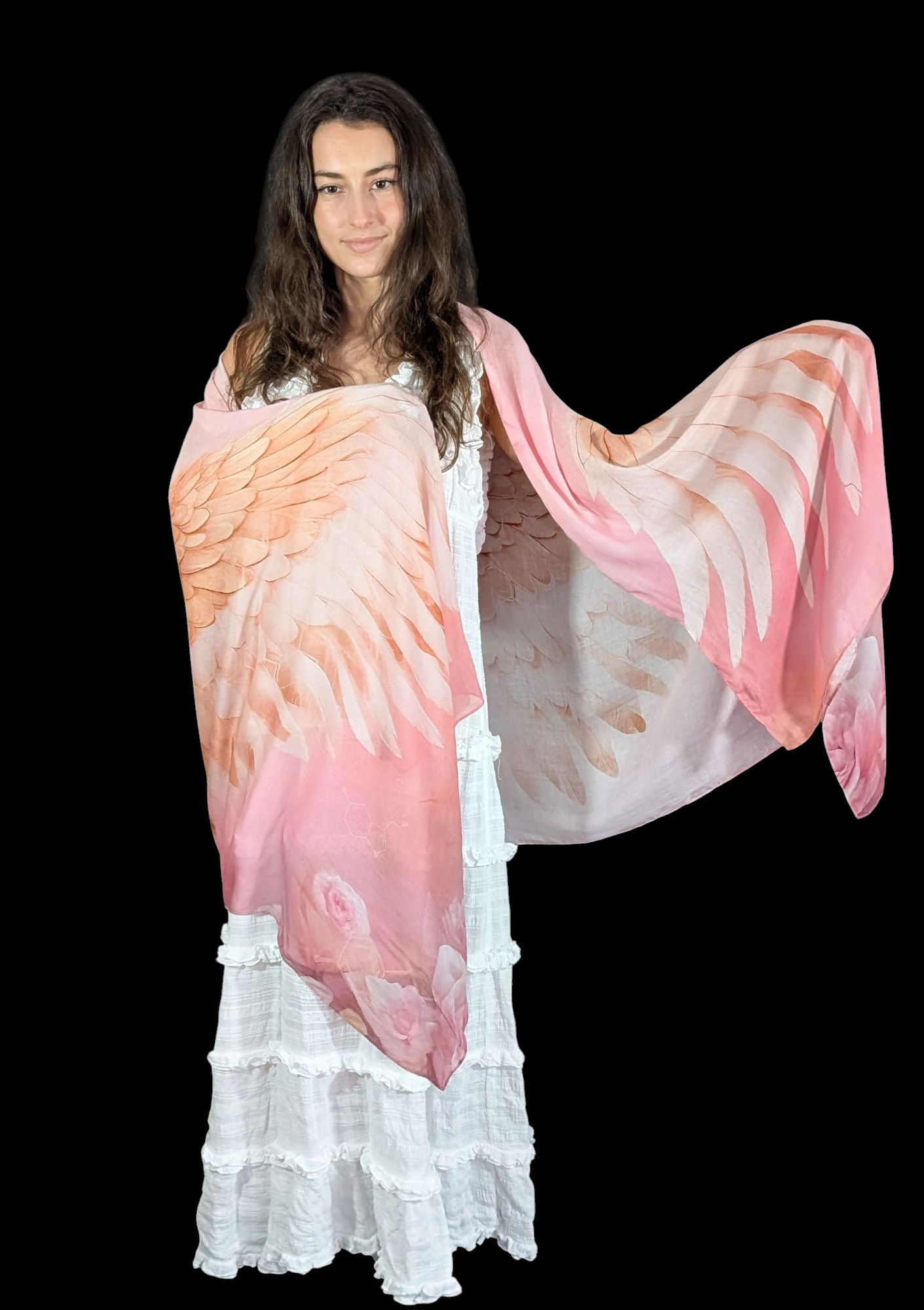 Modal Happiness Shawl – Golden Angel Wings for Joy, Lightness & Mood Boost
