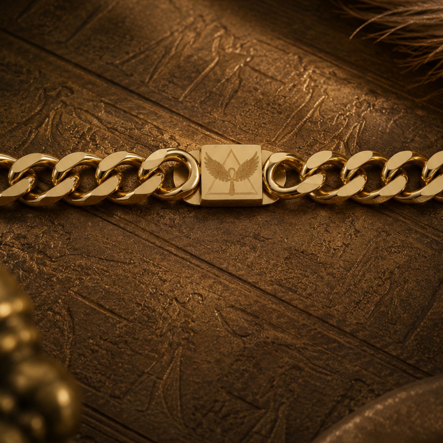 Breathe Love Thick Chain Bracelet | Spiritual Gold Bracelet