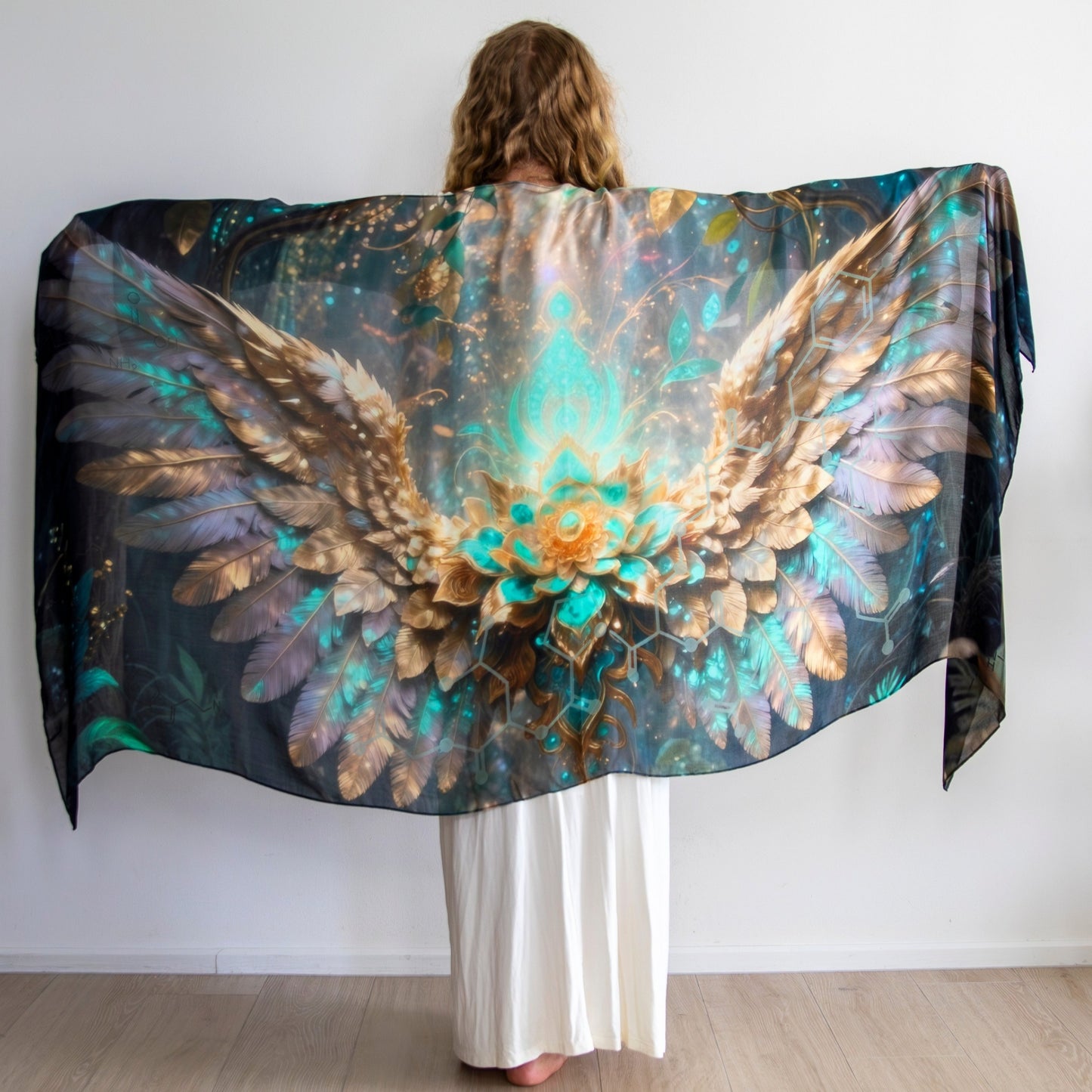 Safety Shawl – Winged Ceremony Clothing for Plant Medicine Journeys. Meditation Scarfe
